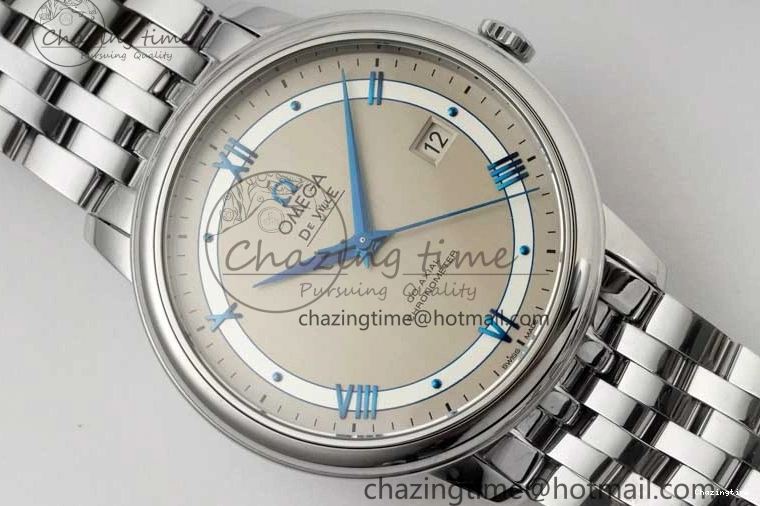 0325 HighPerformance De Ville SS DIWF 1:1 Best Edition Gray White Dial Blue Markers on SS Bracelet MIYOTA 7852